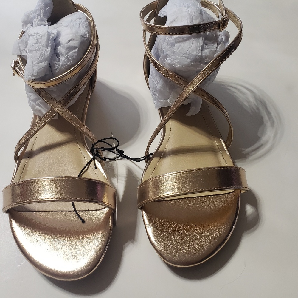 Metallic Strappy Flat Sandal - Picture 3 of 5